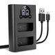 Dobbeltoplader + USB-kabel