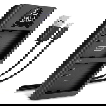 USB dobbeltoplader A-2 til A-1 – dobbeltoplader til Arlo Pro 2, Arlo Pro, Arlo Go (VMA4410 / VML4030) kamera-batterier, opladerkabel, strømforsyning