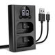 Dobbeltoplader + USB-kabel