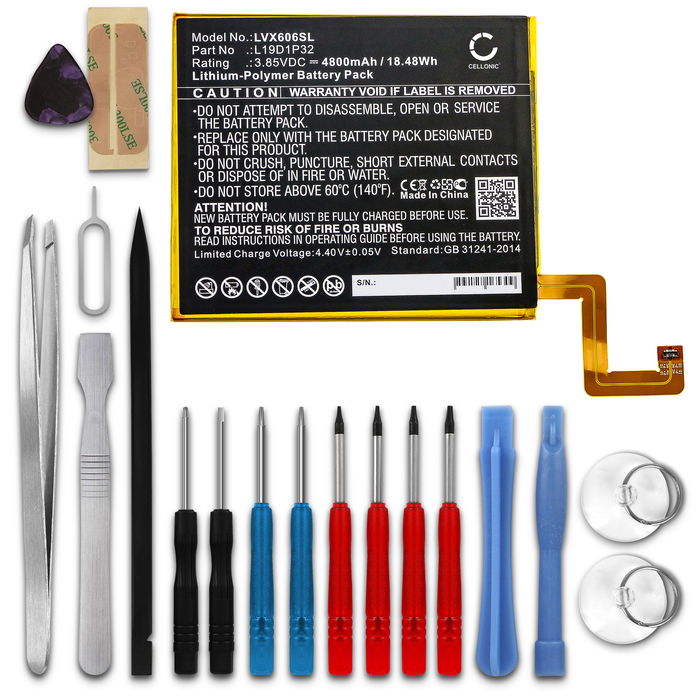 Lenovo Tab M10 Plus TB-X606F Battery + Tool-kit 4800mAh from CELLONIC
