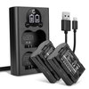 2x Batteri 2000mAh+ Dobbelt Oplader