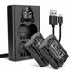 2x Batteri 2000mAh + Dobbeltoplader