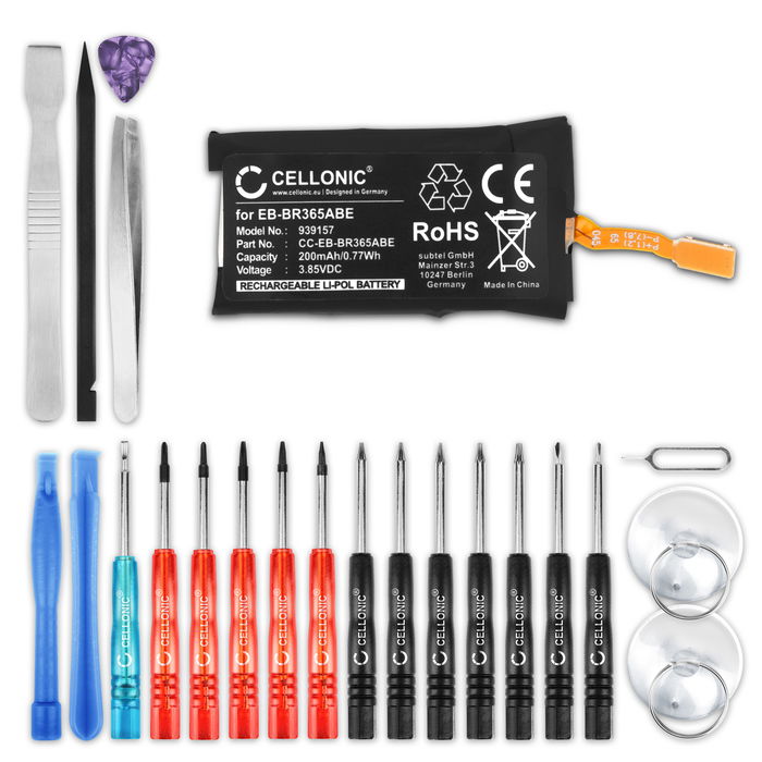 Smartwatch Batteri til Samsung Gear Fit 2 Pro (SM-R365) - EB-BR365ABE 200mAh + Værktøj udskiftsningsbatteri