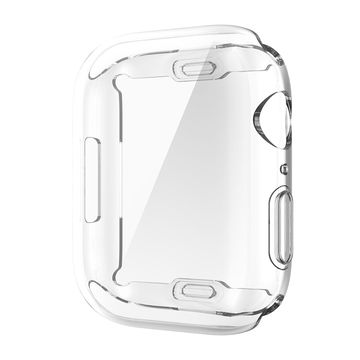 subtel Beskyttelsesetui og skærmbeskytter til Apple Watch 7 - 41mm 9H Hærdet glas GPS Smart Watch Cover Smartwatch Bumper Case Frame - Gennemsigtig