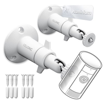 2x Kameraholder til Arlo, Ring, Blink, Eufy, Reolink, Wyze, Zumimall 1/4" tommer gevind 360° drejelig ringmonteringsbeslag til kameraer CCTV Security Spotlight Cam Mount - indendørs og udendørs