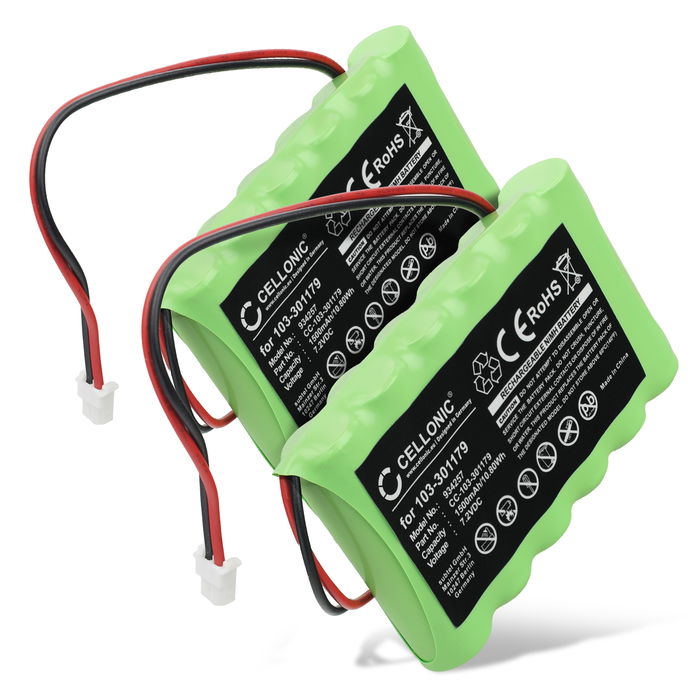 2x Batteri til Visonic PowerMaster 30 Control Panel - 103-301179 (1500mAh) reservebatteri