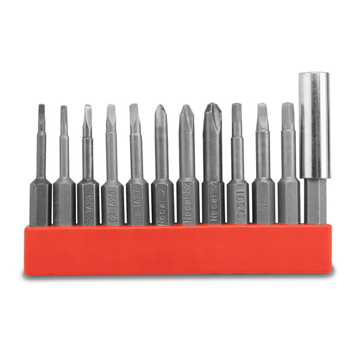 12-pc Impact Driver Bits & Precision Skruetrækker Sæt - Magnetisk S2 1/4 tommer 50mm Square Head, Triangle, Security, Triwing, Robertson Electric Screwdriver Bit Set for Drill
