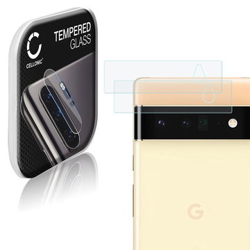 2x  Kamera Lens Protector til Google Pixel 6 Pro Telefon / Smartphone - Beskyttelsesglas 0,33mm Full Glue Gennemsigtig 9H hærdet glas Anti-Scratch Camera Cover