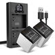 2x Batteri 3000mAh + Dobbeltoplader