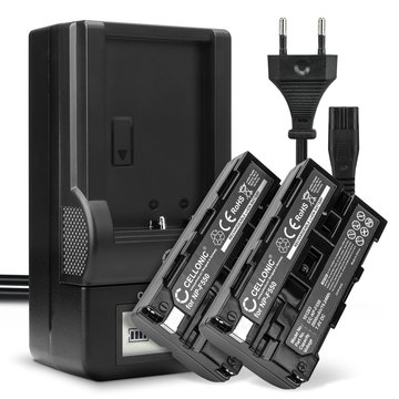 2x NP-F750 batterier til Sony DSR-PD150 HDR-FX7 HDR-FX7 HDR-FX1 HDR-FX1000 GV-HD700 DSR-PD170 GV-HD700E videokamera 2600mAh NP-F550 batteri udskiftning + LCD Smart Charger