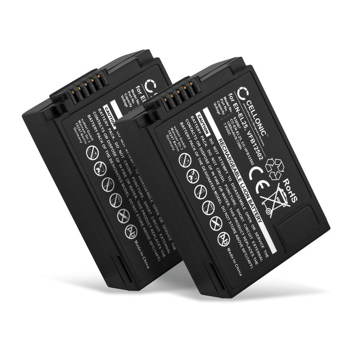 2x Kamera batteri til Nikon EN-EL25 nyt batteri 1280mAh eller som backup batteri