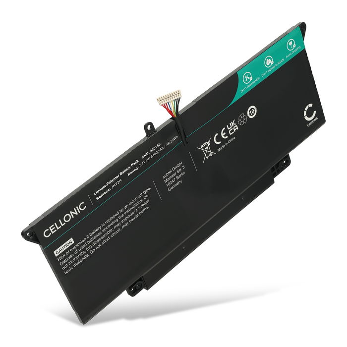 1x Batteri til Dell Latitude 7410 2-in-1, 7310, 7000 2-in-1, 7410 14 Touchscreen 2 in 1, 7CXN6, 7CXN6, CQCQ, JHT2H Bærbar computer - 6400mAh 7.7V 