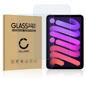 2x CELLONIC Screen Protector for Apple iPad Mini 6 (2021) - A2568 Tablet Screen Cover Film - 2.5D 0,33mm Full Glue Gennemsigtig glas til skærmbeskytter hærdet i 9 timer