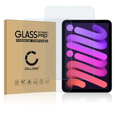 2x CELLONIC Screen Protector for Apple iPad Mini 6 (2021) - A2568 Tablet Screen Cover Film - 2.5D 0,33mm Full Glue Gennemsigtig glas til skærmbeskytter hærdet i 9 timer