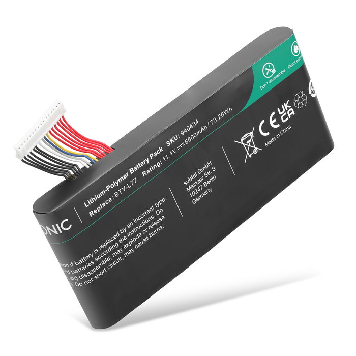 MSI GT72 2QE Battery 6600mAh from subtel