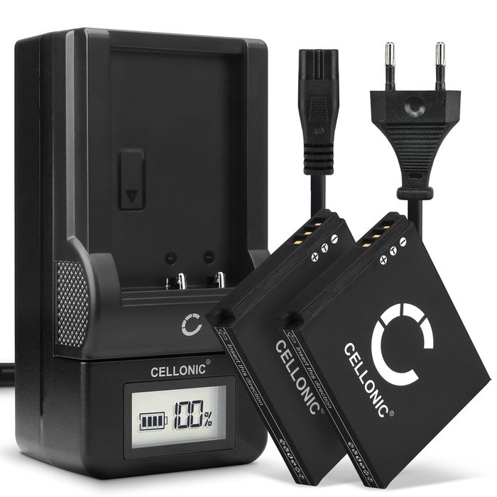 2x Canon Digital IXUS 80 IS Battery + Charger 850mAh from Cellonic