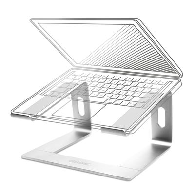 CELLONIC Universal Laptop Stander - Justerbar, letvægts, ergonomisk, kølende, bærbar computerstativ - ventileret, foldbar Notebook Elevator, køler og holder til arbejdsbord og bord