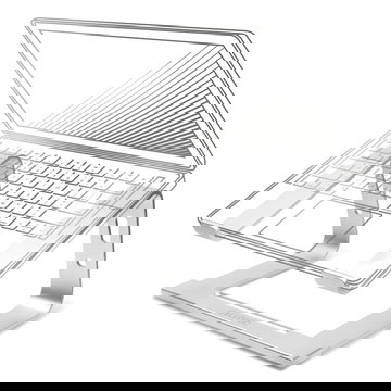 Universal Laptop Stander - Justerbar, letvægts, ergonomisk, kølende, bærbar computerstativ - ventileret, foldbar Notebook Elevator, køler og holder til arbejdsbord og bord