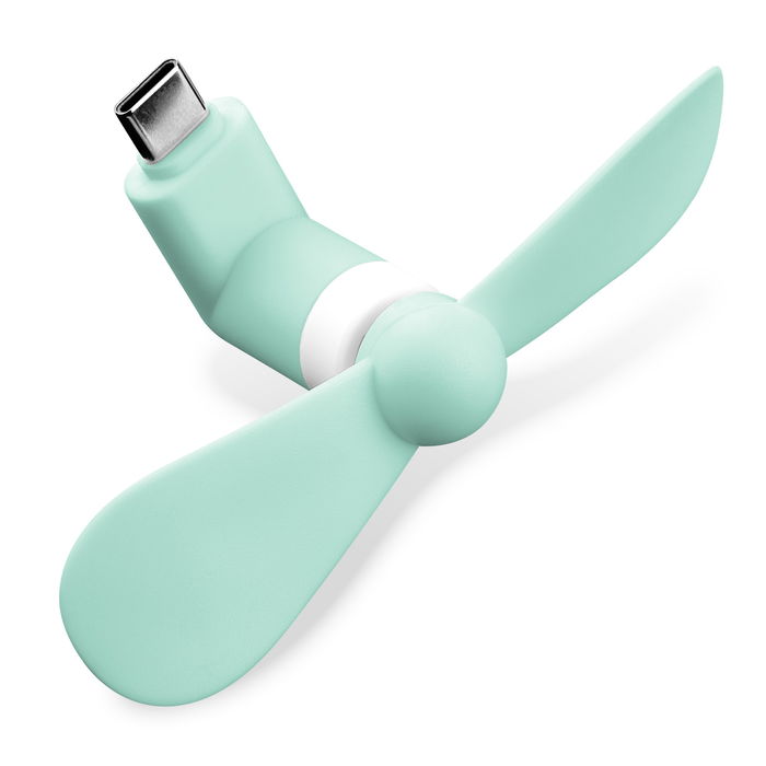 USB C Phone Fan for Elephone U - Cute & Powerful Type C OTG Plug In Mobile Fan - turquoise
