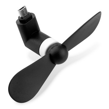 CELLONIC Micro USB Phone Fan for Smartphone, Mobile Phone, Tablet, Switch - Cute & Powerful OTG Plug In Mobile Fan - Mini, Portable Travel Fan - Black