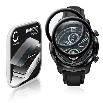 2x Skærmbeskytter glas TicWatch Pro 3 (3D Full Cover, 9H, 0,33mm, Full Glue) Screen Protector