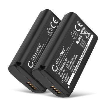 2x Batteri til Panasonic Lumix DC-S1 Lumix DC-S1H Lumix DC-S1R Lumix S1 Lumix S1H Lumix S1R DMW-BLJ31 (3400mAh, 7.4V) fra CELLONIC