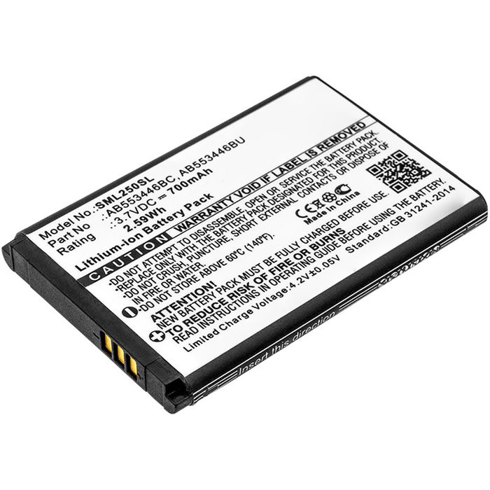 AB553446BU batteri til mobiltelefoner Samsung Beat S, Champ, GT-C3300K, GT-E2120, GT-S5150, Player Mini, GT-E3300, GT-C3300 - AB553446BU 700mAh - udskift dit mobilbatteri og få mere ud af din mobil
