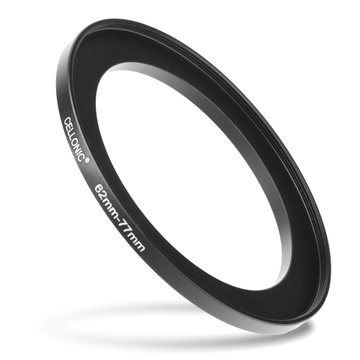 CELLONIC 62mm to 77mm Step Up Ring – Lens Filter & Hood Stepping Up Adapter Ring Mount Adapter for Canon, Nikon, Sony, Fuji, Olympus Camera Lenses