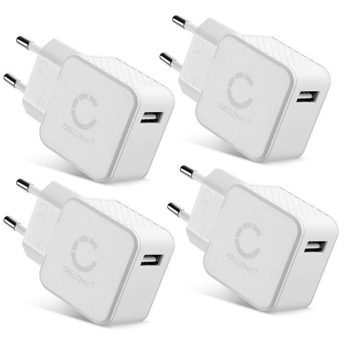 4x USB Oplader til med 12W - 2.4A USB hurtigoplader Strømstik til socket Opladningsadapter