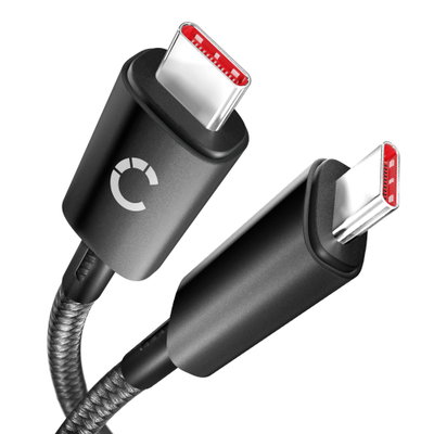 Universelt USB C Type C til USB C Type C Data- og opladningskabel til mobiltelefoner, tablets, GPS, h&oslash;jttalere - 3A Hurtig dataoverf&oslash;rsel 1m Nylon Opladerkabel - Sort