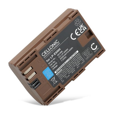 Batteri LP-E6 med Type-C input til Canon EOS 80D, 70D, 60D, 7D, 6D, 5DS, EOS 5D Mark IV, III, II 2000mAh fra CELLONIC
