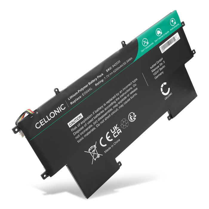 Batteri til HP EliteBook Folio G1, EO04XL, 827927-1B1, 827927-1C1, 828226-005 Bærbar computer - 4200mAh 7.7V 