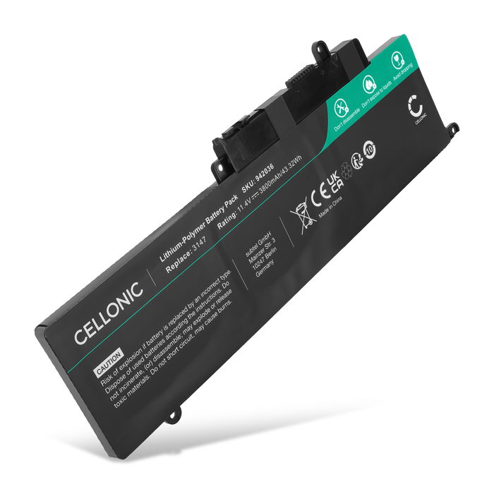 Batteri til Dell Inspiron 15 5548, 15 5547, 13 7359, 13 7352, 7000, 7348, 11 (3148), 11 3147, 7568, 7347, GK5KY, 4K8YH Bærbar computer - 3800mAh 11.4V 