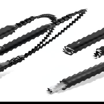 CELLONIC USB C til hovedtelefon Jack 3,5 mm Aux Splitter Audio og oplader 60W PD USB-C hurtig opladningskabel til iPhone, Samsung, telefon, headset, høretelefoner - sort