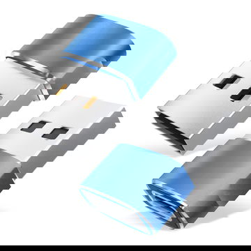 2x USBC til USBA adaptere - USB C hun til USB A han konverter opladning og hurtig dataoverførsel til iPhone, iPad, Galaxy, telefon, tablet, laptop - Blå