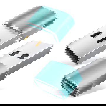 2x USBC til USBA adaptere - USB C hun til USB A han konverter opladning og hurtig dataoverførsel til iPhone, iPad, Galaxy, telefon, tablet, laptop - Grøn.