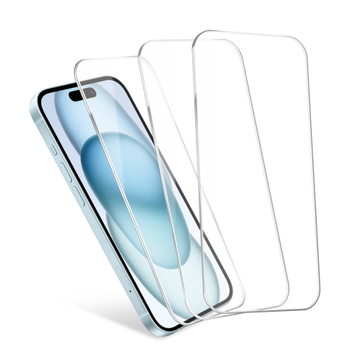 3x Skærmbeskytter Apple iPhone 15, 6,1 2.5D Case-venlig 9H 0,33mm Fuld Lim, Skærmbeskytter Hærdet Glas