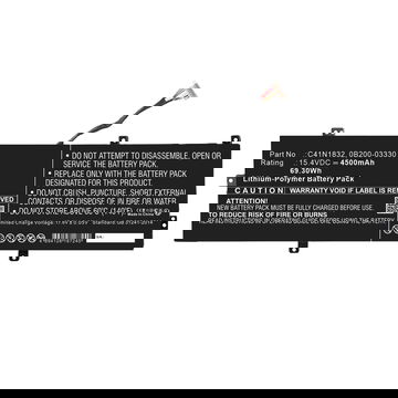 Batteri til ASUS Pro P3540FA, Pro P3540FB, Pro 3548FB Bærbar computer - 4500mAh 15.4V