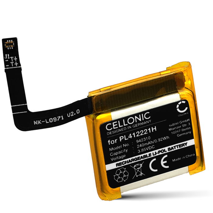 1x Battery til Amazfit GTS 1, GTS 1S, C17, A1913, A1914, A2021, PL412221H (240mAh, 3.85V) fra CELLONIC