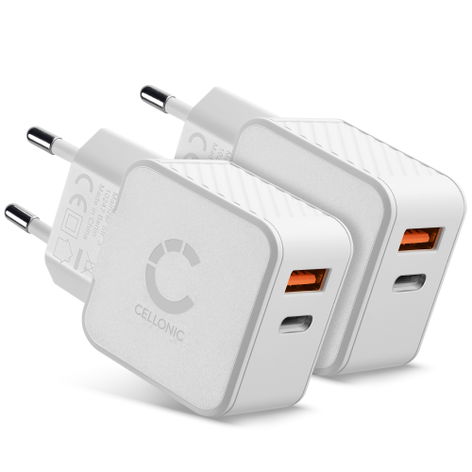 2x 2 Port USB-oplader til Apple iPhone 17, 17 Pro, 17 Pro Max, 15, 16 Pro, 7 – 12V 0.5A / 500mA fra CELLONIC