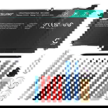 Batteri til kompatibel mit Dell Latitude 7389, 12, K5XWW Bærbar computer - 4200mAh 7.6V + Værktøj Set