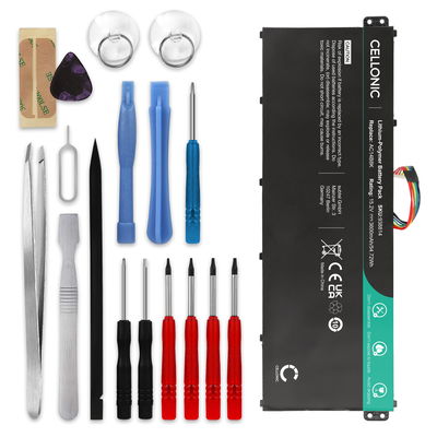 subtel GPS Batteri til Acer Aspire es15 / Aspire es1-572 / Aspire r3 + Werkzeug-Set AC14B3K 3600mAh + Værktøj Set SatNav nyt Navigationsbatteri