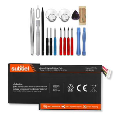 Battery for GS63VR 7RF Stealth Pro, GS63VR-7RE, GS63VR-7RG, GS63VR 7RD-092NL Stealth, GS73VR 7RF Stealth Pro, BTY-M6J 11.4V 5700mAh + Tool-kit from subtel