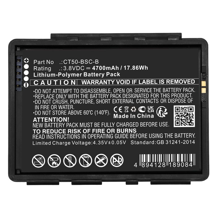 Battery for Honeywell CT60, CT50, Honeywell Dolphin CT60, Honeywell CT60XP 4700mAh 3.8v from CELLONIC
