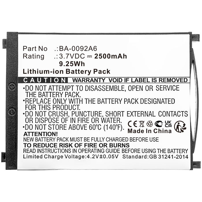 Battery til Cipherlab RS31 2500mAh 3.7V fra CELLONIC