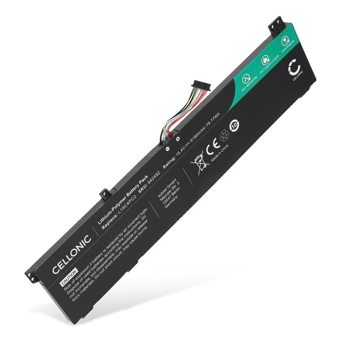 Batteri til Lenovo Legion 7, 7 15IMH05, 7 15IMHg05, 7 15IMH05H, Legion 5, 5 17ARH05H, Lenovo L19C4PC2, L19M4PC2, L19C4PC1 Bærbar computer - 5180mAh 15.4V 