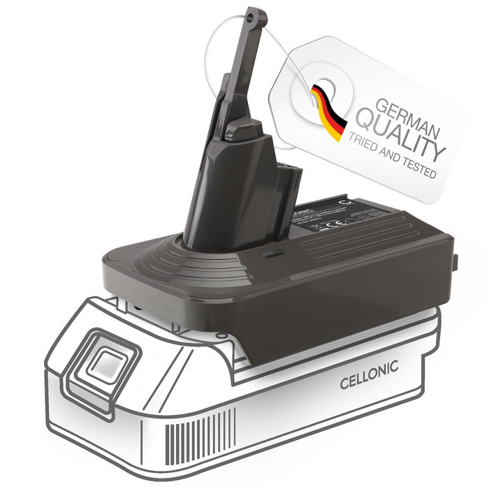 Batteriadapter Makita 18V til Dyson V7 & V8-seriens - MT18V7V8 konverter til Dyson støvsugere fra CELLONIC