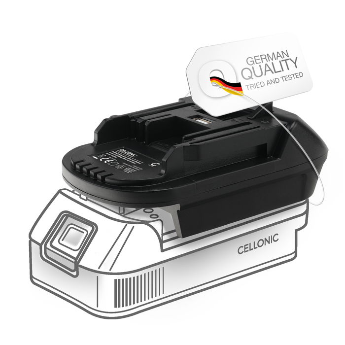 DeWalt / Milwaukee 18V - 20V til Makita DDF487 batteriadapter fra Cellonic