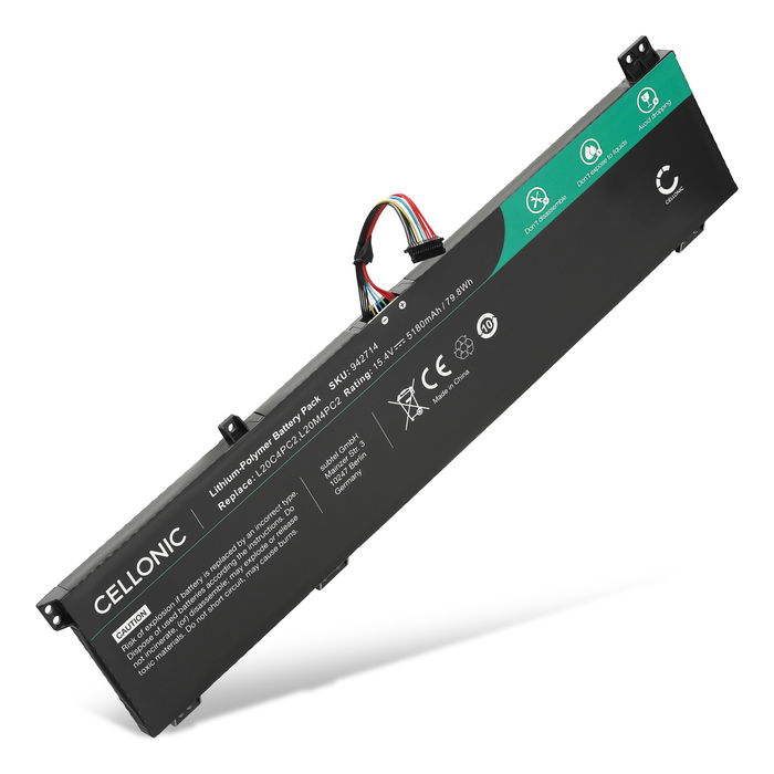 Batteri til Lenovo Legion 5 17ACH6H, 5 17ACH6, 5 17ITH6H, 5 17ITH6, L20C4PC2, 5B11B53885 Bærbar computer - 5180mAh 15.4V 