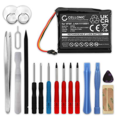 Battery til TomTom Start 52 Europe Traffic Start 52 52 Lite 1000mAh 3.7V + 17-dels værktøj sæt fra CELLONIC